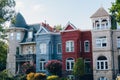 Colorful row houses in Capitol Hill, Washington, DC Royalty Free Stock Photo
