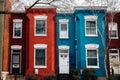 Colorful row houses in Capitol Hill, Washington, DC Royalty Free Stock Photo