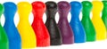 Colorful row of pawns Royalty Free Stock Photo