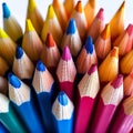 Colorful row of pencils organized and ready for creative expression Royalty Free Stock Photo