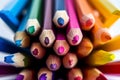 Colorful row of pencils organized and ready for creative expression Royalty Free Stock Photo