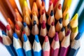 Colorful row of pencils organized and ready for creative expression Royalty Free Stock Photo