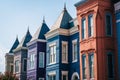 Colorful rowhouses in Washington, DC Royalty Free Stock Photo