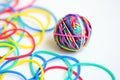 Colorful rubber band ball Royalty Free Stock Photo