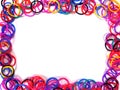 Colorful rubber band frame. Royalty Free Stock Photo