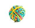 Colorful rubber bands ball isolated on white background Royalty Free Stock Photo