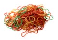 colorful rubber elastics isolate on white background