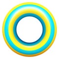Colorful rubber ring. Pool summer party donut