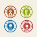 Colorful rubber stamps for Cricket.