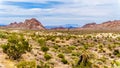 Rugged Mountains along Highway SR 165 into the El Dorado Canyon at Lake Mead Recreational are, USA