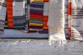 Colorful rugs known as Jarapa, sold in villages all over the Alpujarra region in the Sierra Nevada mountains of Andalucia, Spain Royalty Free Stock Photo