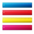 Colorful rulers, plastic vector illustration Royalty Free Stock Photo