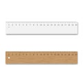 Colorful rulers, wooden, plastic vector illustration