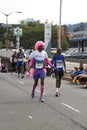 Colorful Runner Competing in Comrades Ultra Marathon