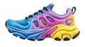 Colorful running shoes isolated on transparent background.