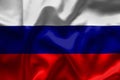 Colorful Russia flag waving in the wind. Flag of Russia background