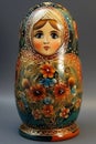 Colorful Russian Nested Matreshka Dolls.