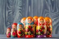 Colorful Russian Nesting Dolls Matreshka Babushka Are Most Popular Souvenir From Russia Royalty Free Stock Photo