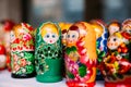 Colorful Russian Nesting Dolls Matreshka Matrioshka At Market Royalty Free Stock Photo