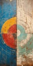 Colorful Rustic Americana Painting With Three Circles