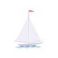 Colorful sailboat flat icon Royalty Free Stock Photo