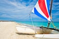 Colorful sailboat at Varadero beach in Cuba Royalty Free Stock Photo