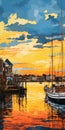 Colorful Sailboats In Stamford Harbor: A Tim Doyle Inspired Painting