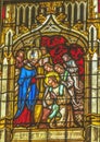 Saint Vigor Ordination Stained Glass Cathedral Bayeux Normandy France Royalty Free Stock Photo