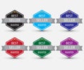 Set of best seller guaranteed badges. Royalty Free Stock Photo