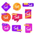 Colorful sale sticker set design Royalty Free Stock Photo