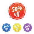 Colorful sale stickers