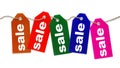 Colorful sale tags Royalty Free Stock Photo