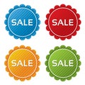 Colorful sale tags with texture collection Royalty Free Stock Photo