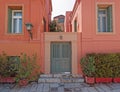 House front at Plaka picturesque neighborhood, Athens Greece Royalty Free Stock Photo