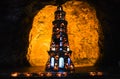 Colorful salt minaret inside Khewra mine Royalty Free Stock Photo