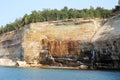 Colorful sandstone cliffs and formations at Pictured Rocks National Lakeshore of Lake Superior, Munising, Michigan, USA Royalty Free Stock Photo