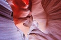Colorful sandstone walls of Upper and Lower Antelope Canyon near Page Arizona Royalty Free Stock Photo