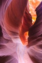 Colorful sandstone walls of Upper and Lower Antelope Canyon near Page Arizona Royalty Free Stock Photo