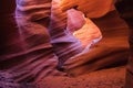 Colorful sandstone walls of Upper and Lower Antelope Canyon near Page Arizona Royalty Free Stock Photo