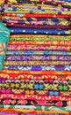 Colorful sarongs for sale at the art and craft market of Ubud Bali Indonesia