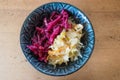 Colorful sauerkraut home made fermented food from red and green Royalty Free Stock Photo