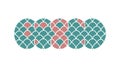 Colorful Scallop Wave Pattern Abstract Texture Vector Design Generative AI Royalty Free Stock Photo