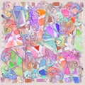 colorful scarf design with watercolor shawl motif