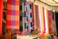 Colorful scarfs in row Royalty Free Stock Photo