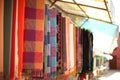 Colorful scarfs in row Royalty Free Stock Photo