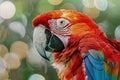 Colorful scarlet macaw parrot in jungle Royalty Free Stock Photo