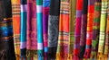 Colorful scarves with andean pattern, Ecuador