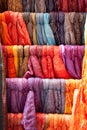 Colorful scarves in a row Royalty Free Stock Photo