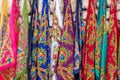 Colorful scarves in street bazaars around anatolian cities