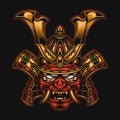 Colorful scary samurai warrior mask concept Royalty Free Stock Photo